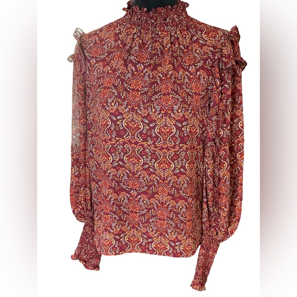 Max Studio 💕Paisley Print Crepe💕 Blouse - SZ L